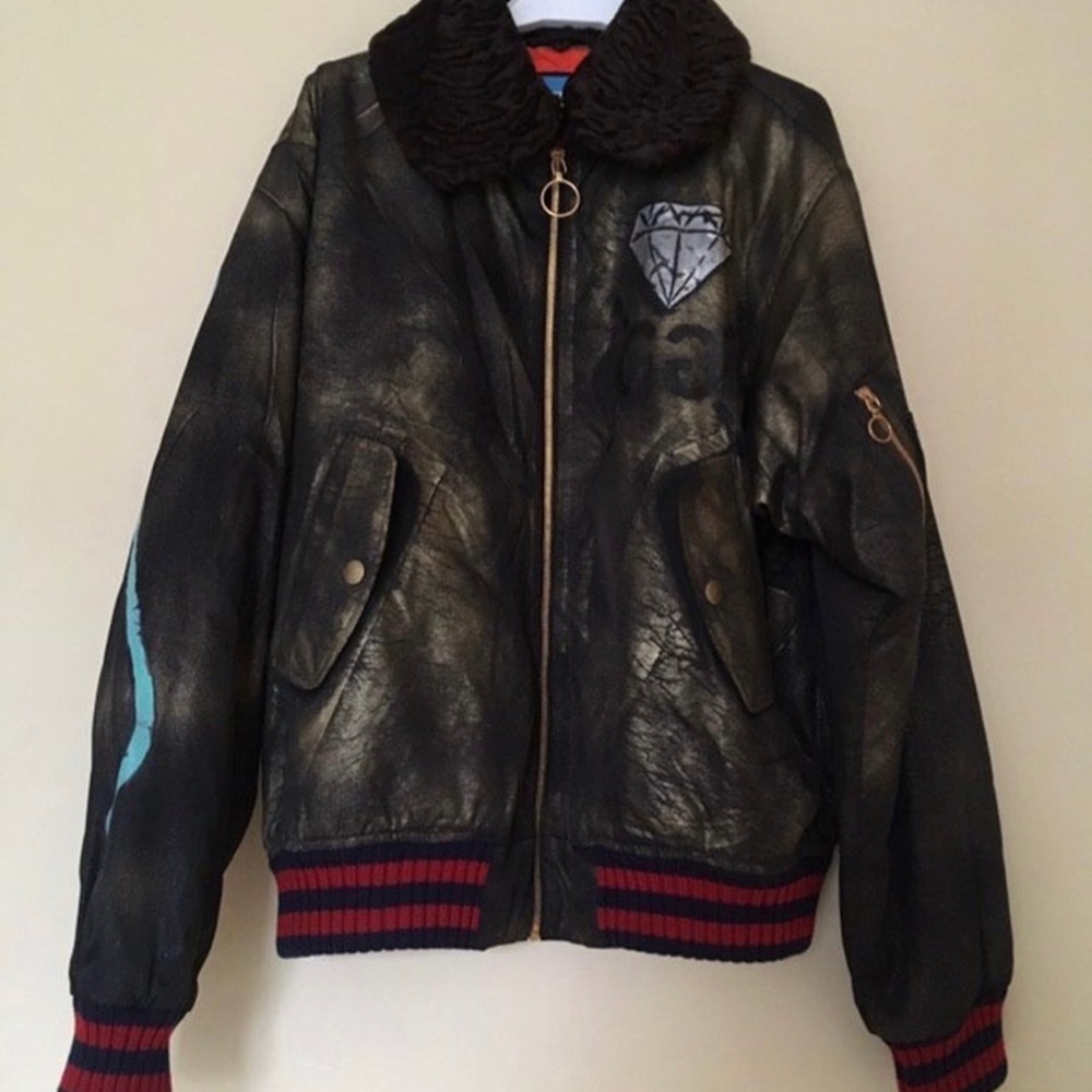 Rare Gucci ghost shearling bomber jacket